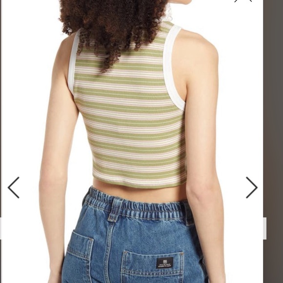 BP FREE w/purchase Nordstrom Ringer Tank in Green Kalee Stripe 1X - Picture 2 of 12